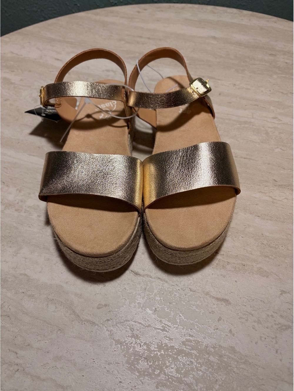 Clarks Women's Gold Platform Sandals Size 3